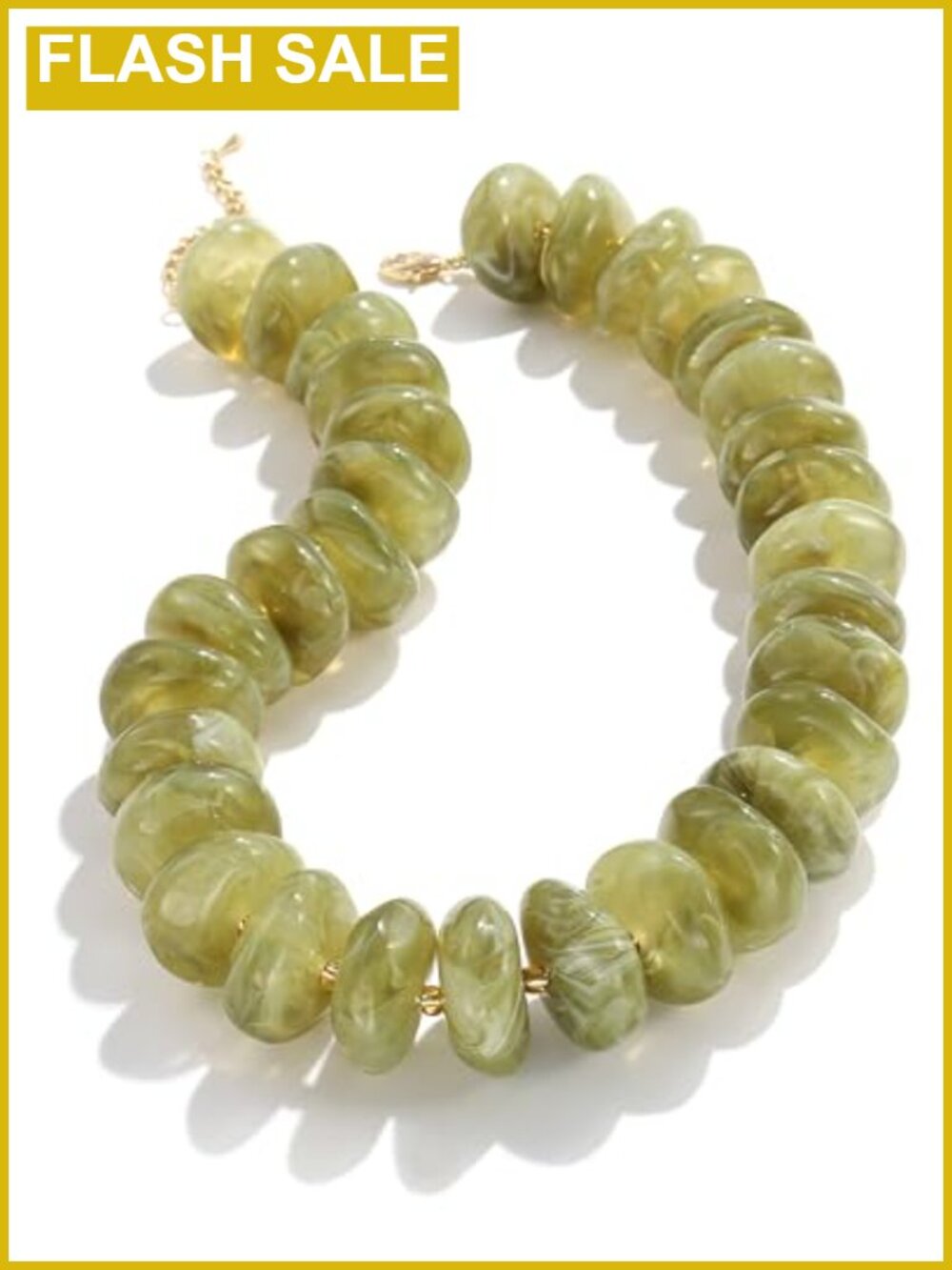 Large Acrylic Chunky Beaded Statement Choker Necklace Adjustable Lobster Clasp